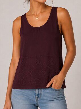 Reitmans Women’s Purple Sleeveless Embroidered Tank Top Large